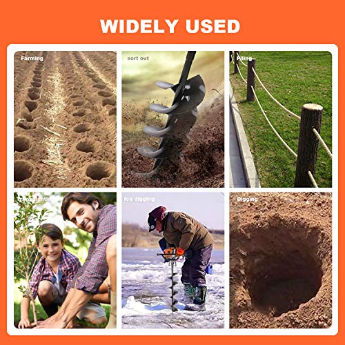 SALEM MASTER Gas Powered Post Hole Digger Earth Auger Drill 52CC 2 Stroke with 3 Auger Bits + Extension Bar for Fence and Planting - Thumbnail 3