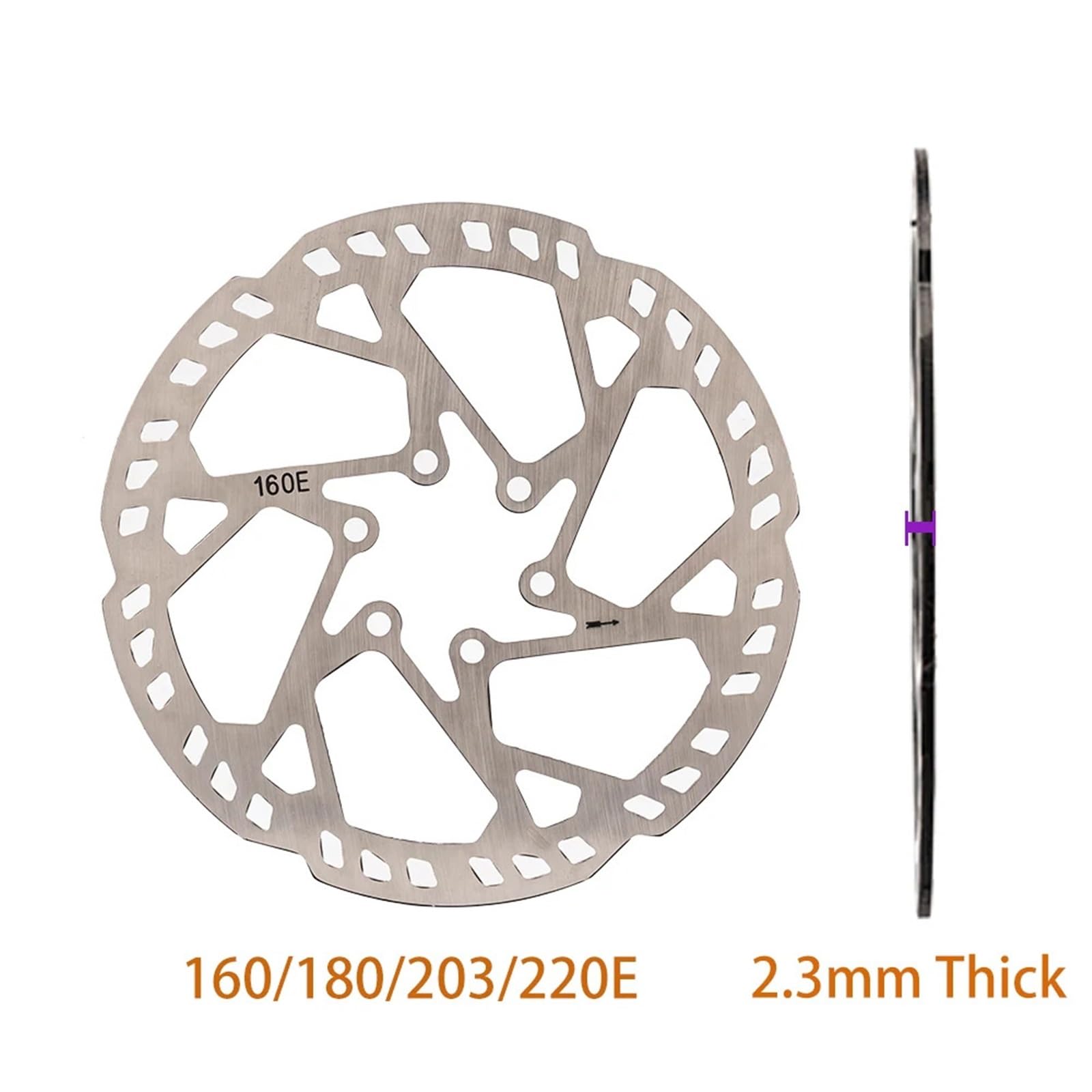 Disque De Frein Hydraulique Pour Vélo Électrique, 220 Mm, 140/160/180/203, 2,3 D'épaisseur, 6 Boulons, Acier Inoxydable Disques de frein pour moto(2pcs 180mm)