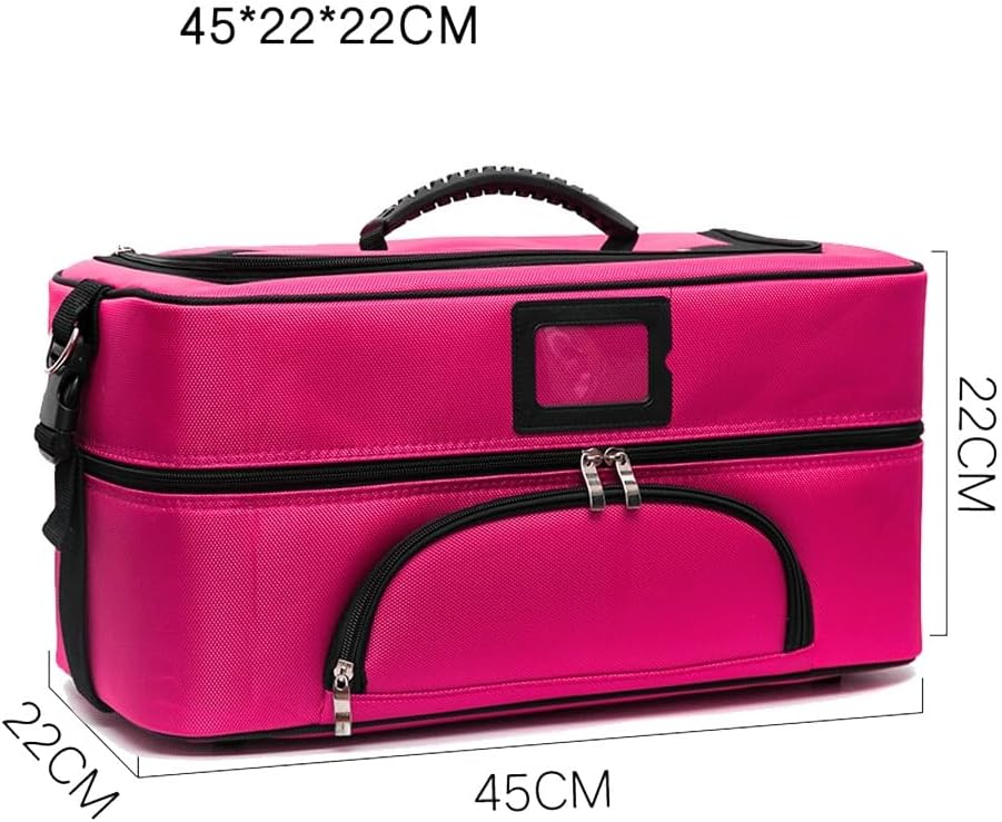 Beauty and hairdressing embroidery makeup box Multi layer large capacity portable Make-up artist with makeup bag large toolbox