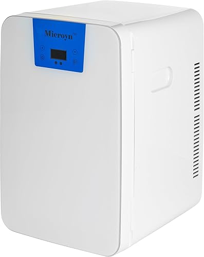 Mini nevera, refrigerador portátil, enfriador, calentador con frente de vidrio y control digital de temperatura, enchufes de coche de 110 V CA y 12