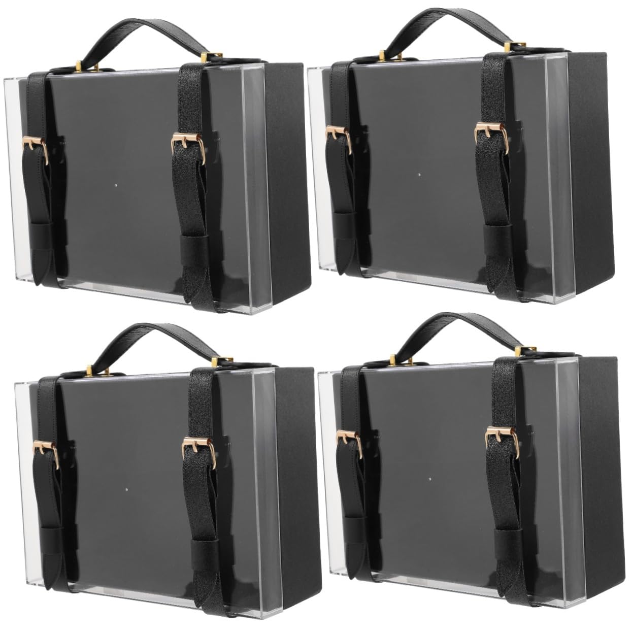 Amosfun 4Er-Packung Acryl -Geschenkbox Verpackung groß Glücklich Trauzeugen Andenken mit kleine Kisten Schmuck Reiseetui Geschenkkästen Party-Leckerei-Boxen reise schmuckschatulle Schwarz