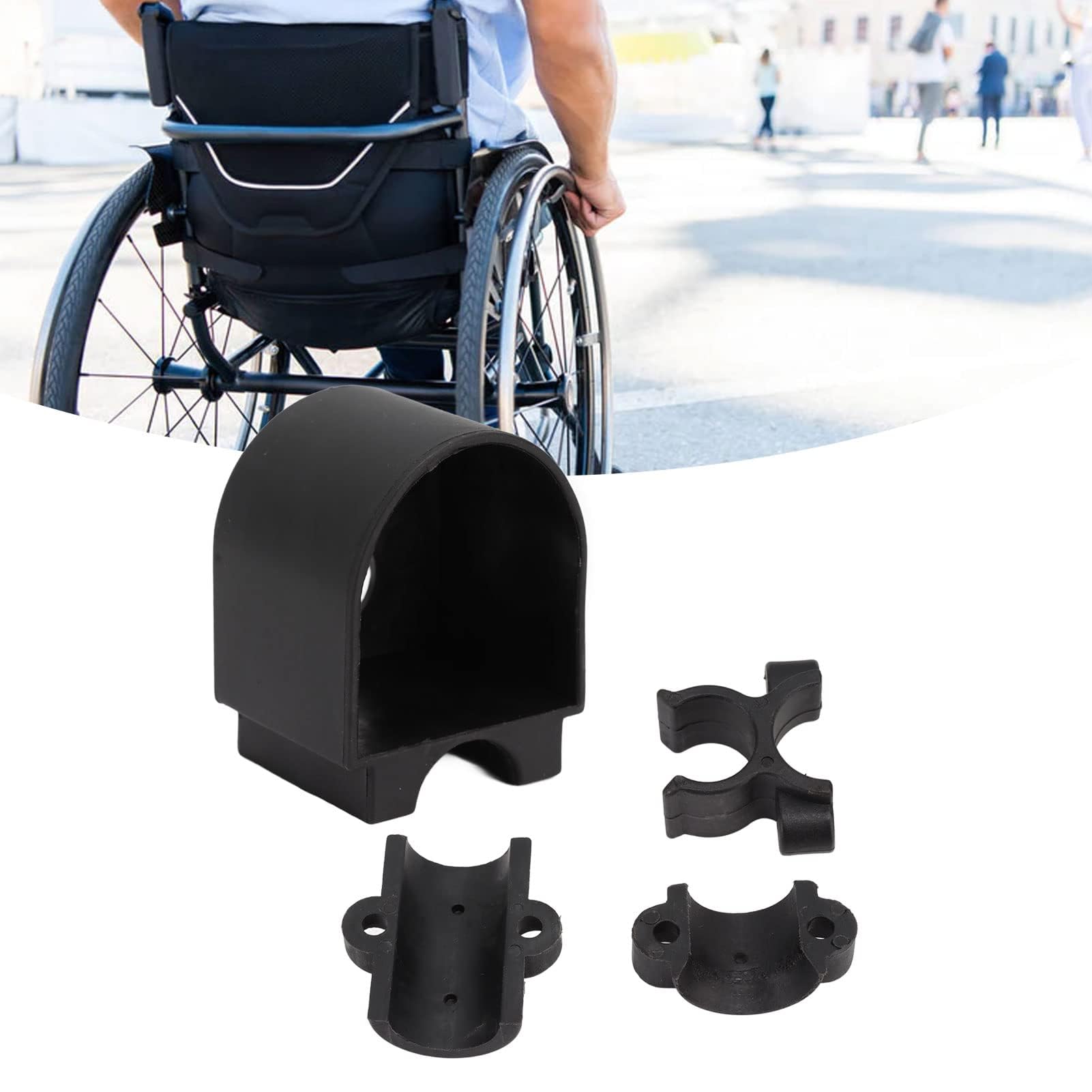 Uchwyt na laskę Wózek Inwalidzki Stabilny Wózek Inwalidzki Uchwyt na laskę Uchwyt na laskę do Laski na Rolce z Odpowiednimi Otworami Kule Akcesoria dla Osób Niepełnosprawnych i