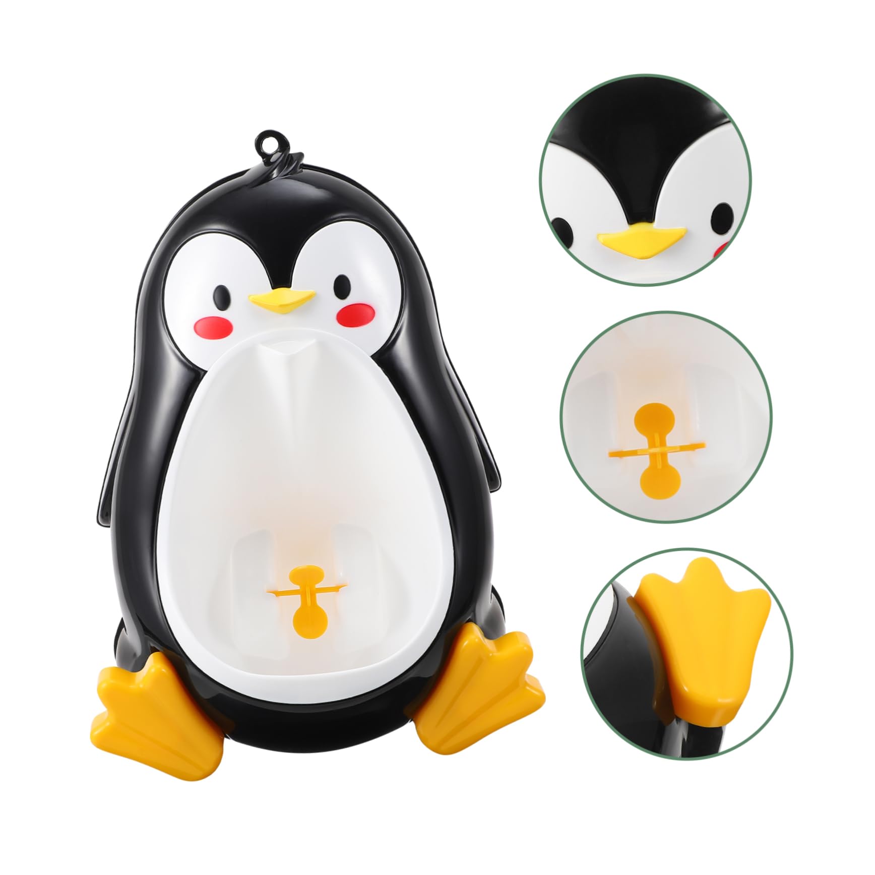 VICASKY Orinal Infantil Diseño de Pingüino, Montado en Pared, Optimización de Espacio, Material Pp Duradero, Adecuado para Baño de Niños y Entrenamiento