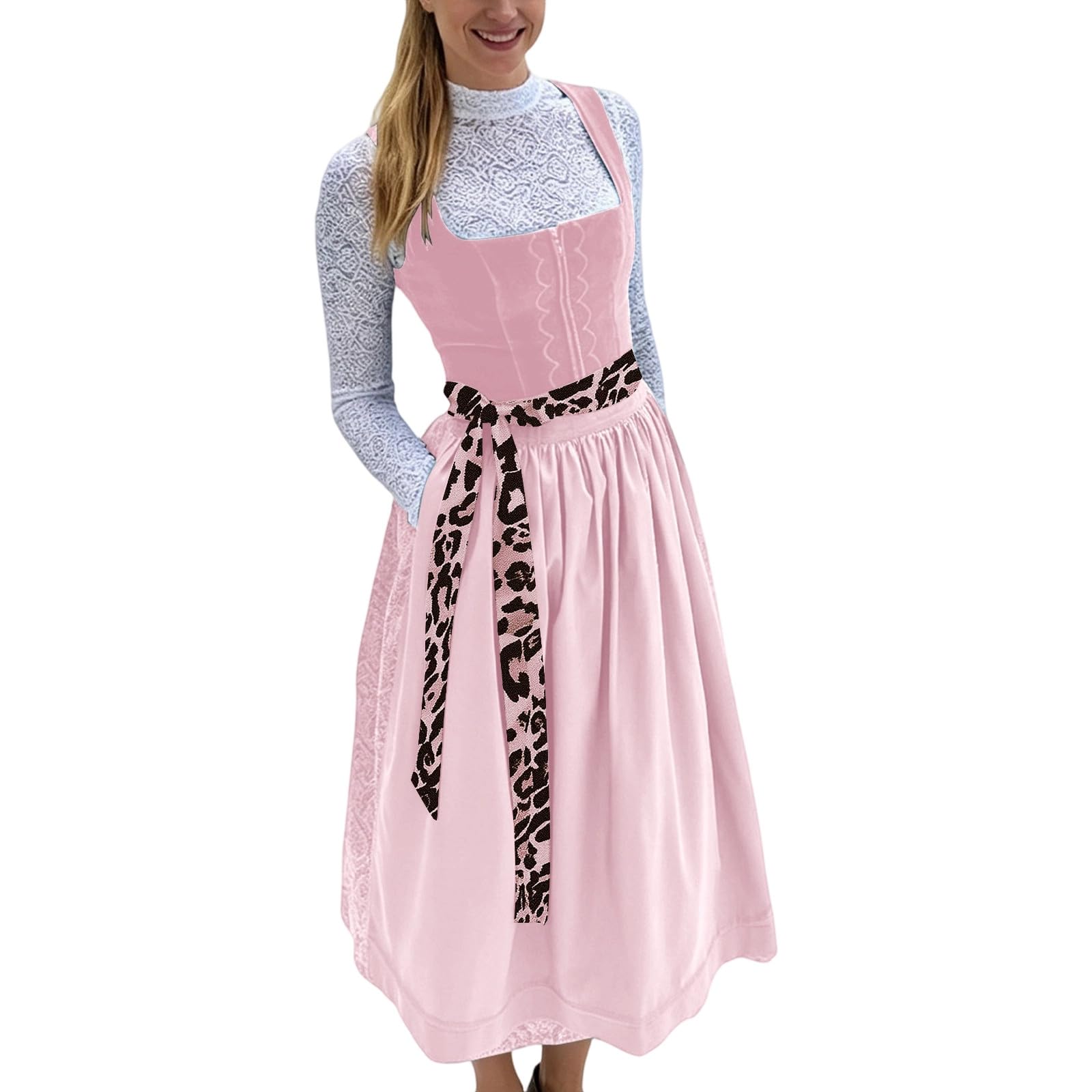 Generisch Bierfest Kleid Damen Trachtenkleid Partykleid Schürze Spitze Karneval Themenparty Atmungsaktiv Traditionell Dirndlkleid Festlich Trachtenrock Kostüm Elegant