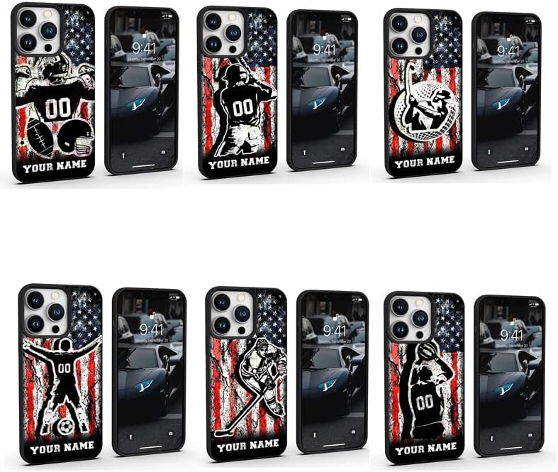 Miniatura 2 de Funda de teléfono personalizada con nombre de la bandera de Estados Unidos para iPhone 16 15 14 13 12 11 Pro Max Galaxy S25 S24 S23 PLUS ULTRA S22