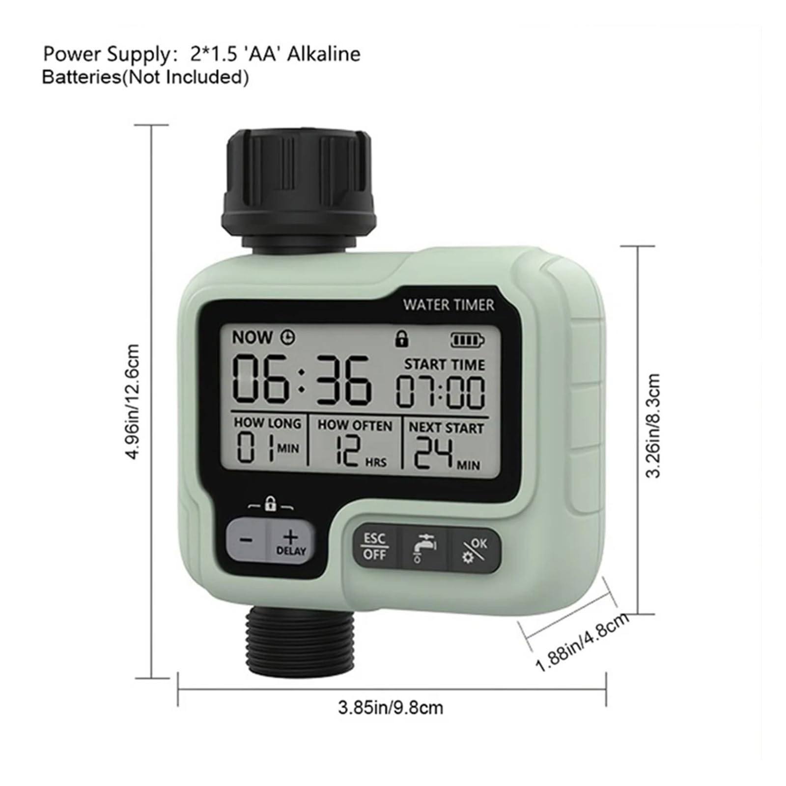 HCT-322 Programmatore digitale for irrigazione da giardino Irrigazione automatica | Timer digitale per l'irrigazione del giardino con controllo automatico dell'irrigazione. (HCT-322-UN)