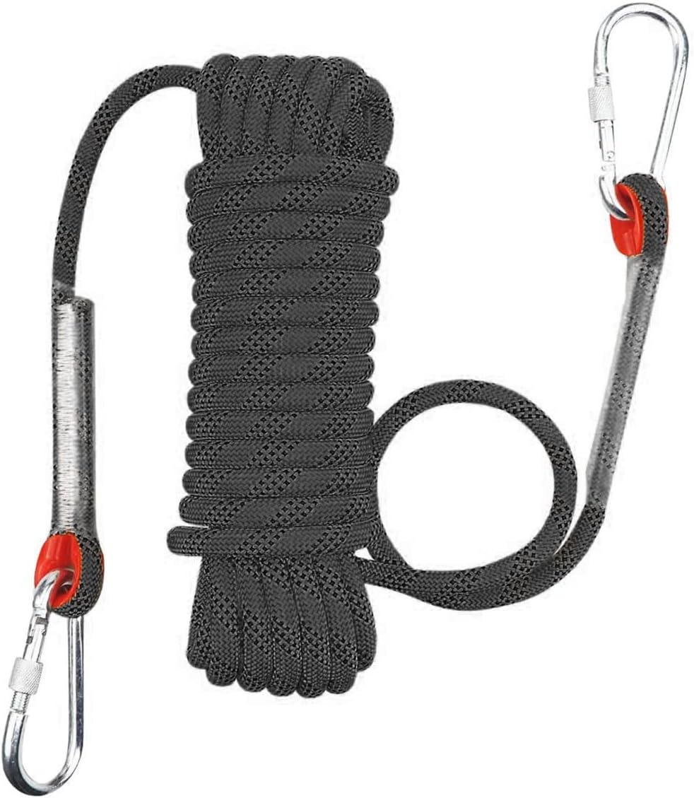 12mm Climbing Rope 10M 20M 30M 40M 50M Outdoor Static Rock Rope Escape Rope Ice Climbing Equipment Fire Rescue Rope for Fitness and Strength Training Workout