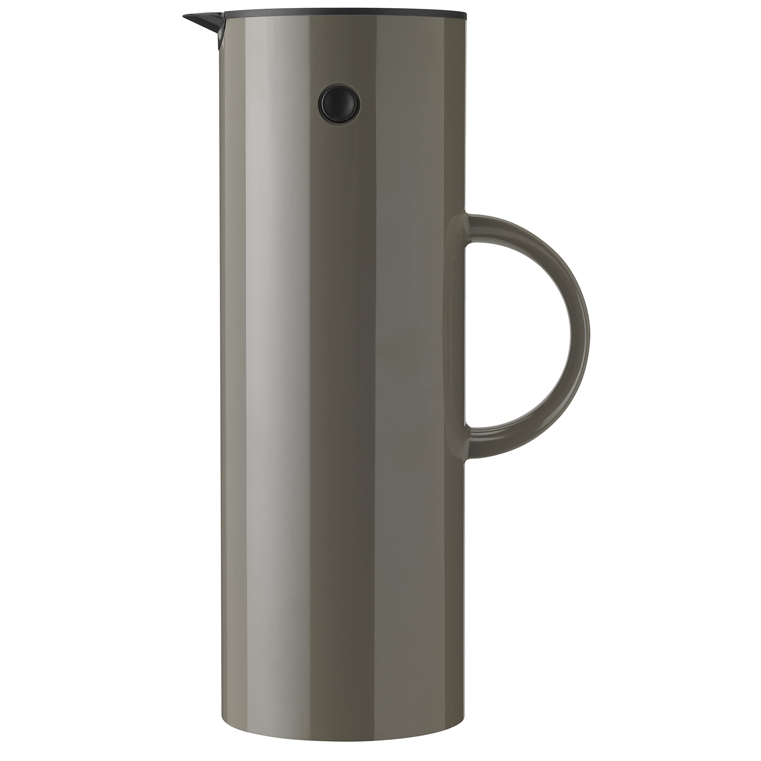 Stelton Isolierkanne EM77 - Doppelwandige Isolierkanne für heiße/kalte Getränke - Tee- & Kaffeekanne mit Glaseinsatz, Magnetverschluss, Schraubdeckel, Vintage-Design - 1 Liter, Soft Bark