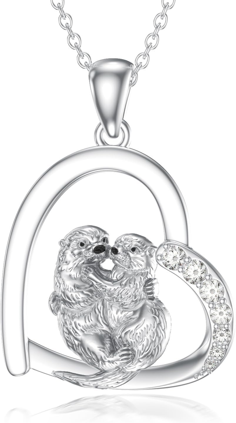 PROESS Sterling Silver Animals Necklace Cute Pendant Necklace for Couples Sister Daughter Mother Birthday Jewelry Gifts