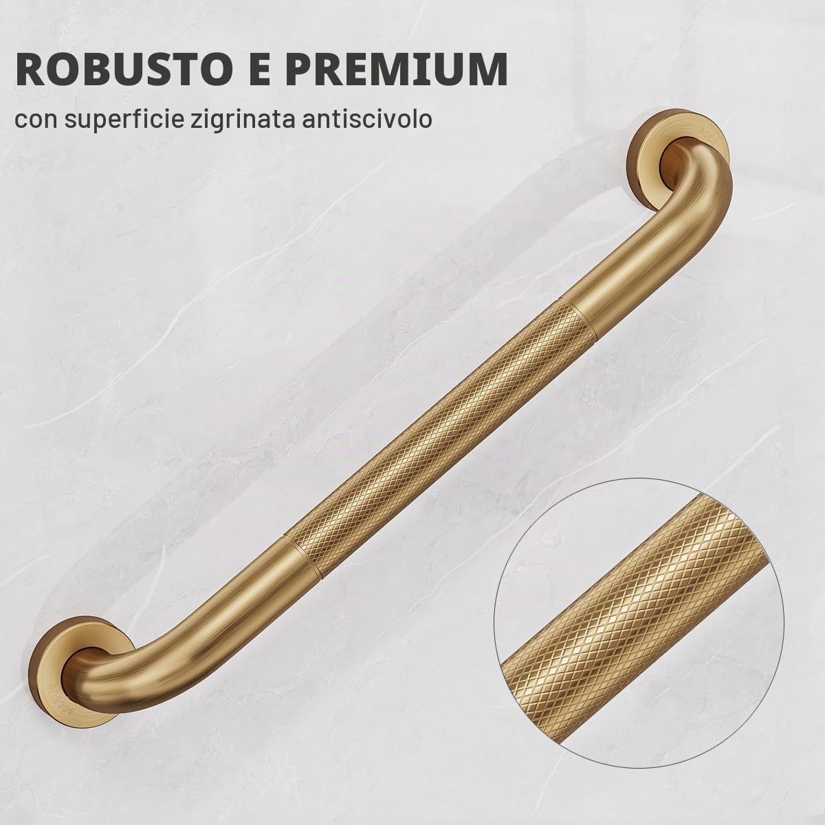 FANHAO 2 Pezzi Barra di Sostegno per Bagno, Antiscivolo in Acciaio Inox 304, Barra di Sicurezza e Supporto per Doccia, Vasca, Cucina, Camera da Letto, 41 cm
