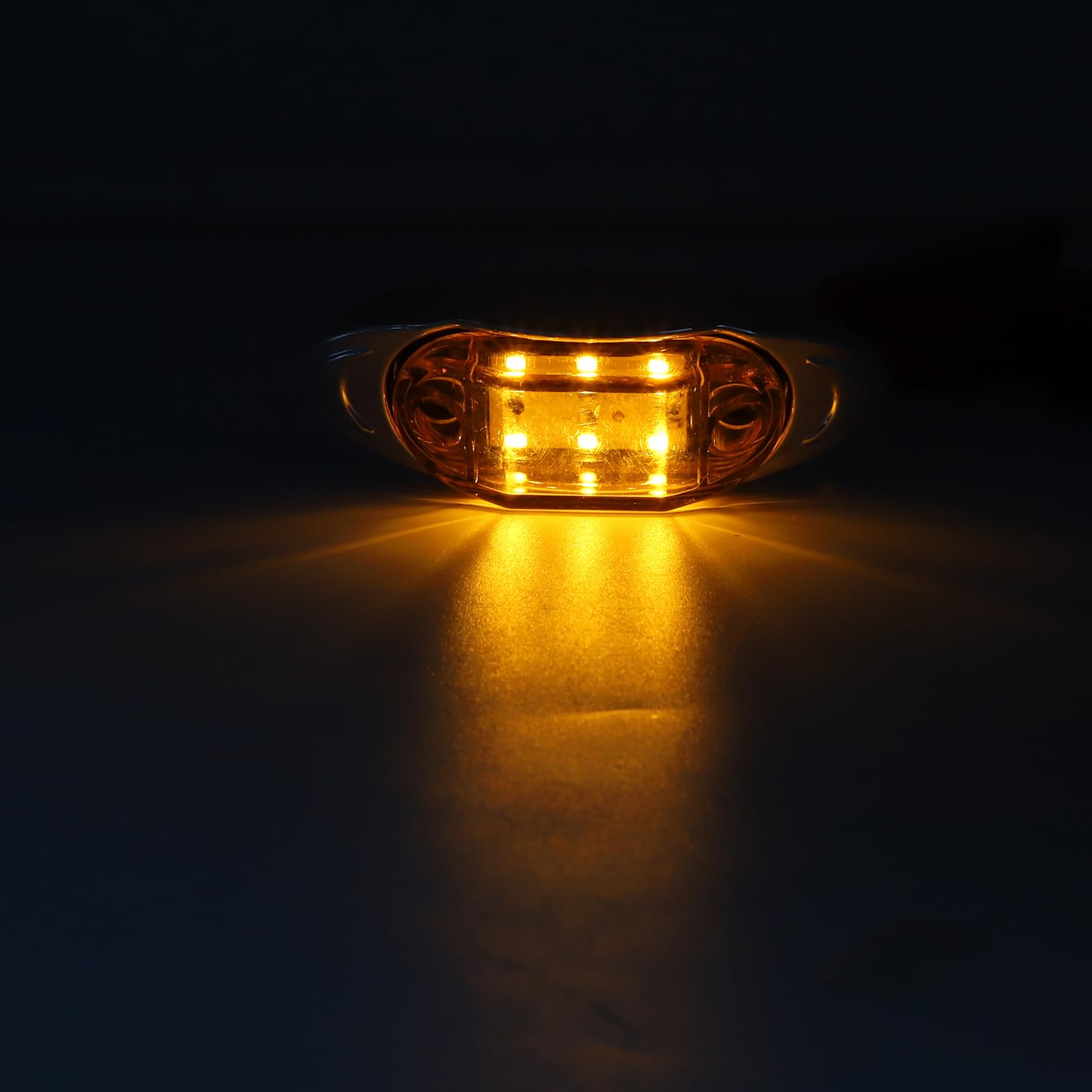 Luci di sagoma Laterali LED, 3.8 Inch 12V 24V Luci di sagoma LED Posteriore Anteriore Indicatore Luci di sagoma Laterali con Lunetta Cromata per Camion Rimorchio Van Bus, 6pcs