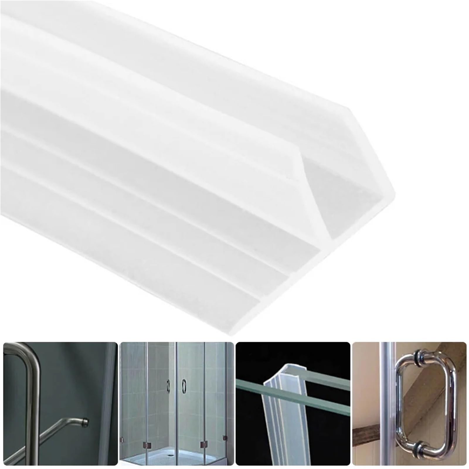 5 m F-förmige Gummidichtungsleiste, transparente Badewannen-Duschwand-Türdichtungsleiste for Glas, 6 mm Dichtungslücke, Heim- und Badezimmerzubehör für Duschtüren, Glas