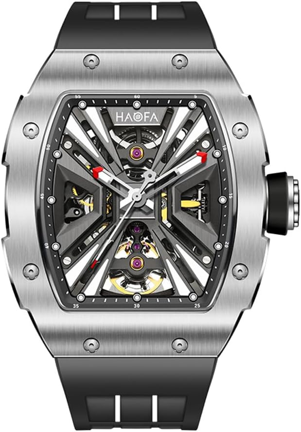 HAOFA 腕時計メンズ 自動巻き スケルトン時計 機械式 316Lステンレス鋼 スーパー夜光 樽型 トノー型 50M防水 チタン時計 紳士 ビジネス ファッション 男性プレゼント Amazonで販売中 HAOFA 腕時計メンズ 自動巻き スケルトン時計 機械式 316Lステンレス鋼 スーパー夜光 樽型 トノー型 50M防水 チタン時計 紳士 ビジネス ファッション 男性プレゼント Amazonで販売中