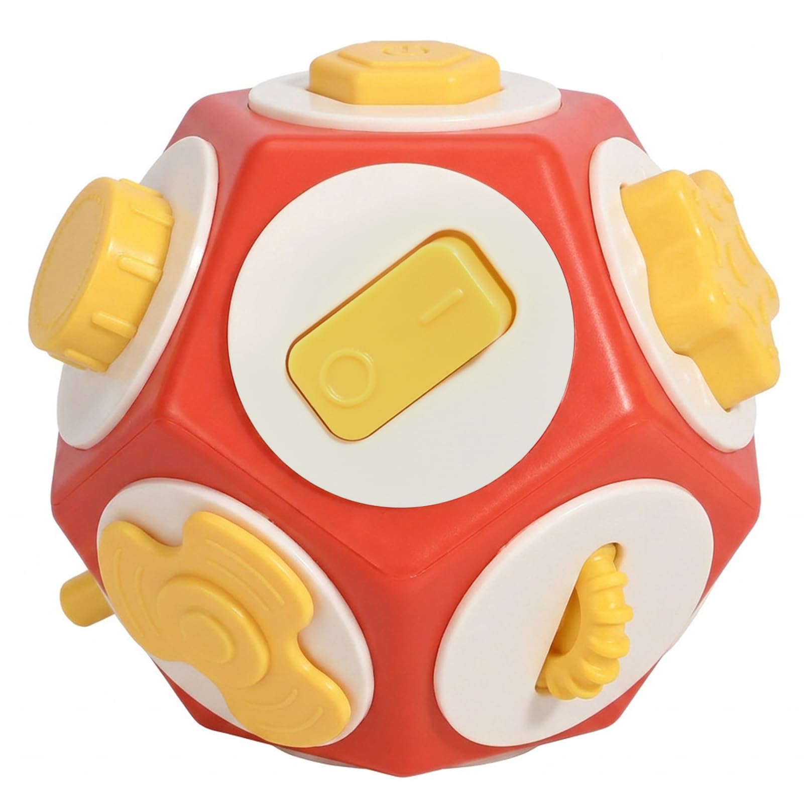 Bebamour Baby Sensory Activity Cube, 12-Sided Busy Cube with Buttons, Pull String & Rotating Features, Montessori Inspired Early Learning Toy for Babies 0+ Months, Travel Gift for Boys and Girls