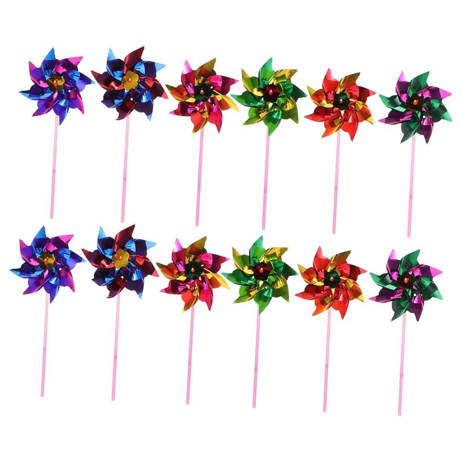 25Pcs Rainbow Pinwheel,Colorful Plastic Windmills,Reflective Bird Repellent Windmill,Kids Outdoor Party Pinwheels,DIY Pinwheels Set for Lawns,Garden,Fruits and Party Favor（Random Colour)-image-42