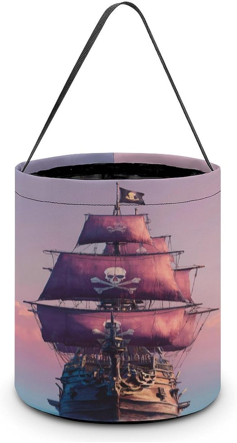 Piratees Sailboat Sunset Halloween Bucket Candy Bag Mini Buckets