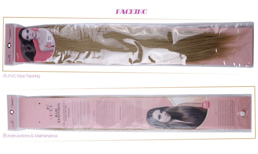 SARLA 24" Straight 1Pc 3/4 Full Head Clip In Colored Highlight Hair Extension Synthetic Ombre Hair Extensions Japan Heat Resistant Fiber 50 Colors Available(#666 8TPINK)
