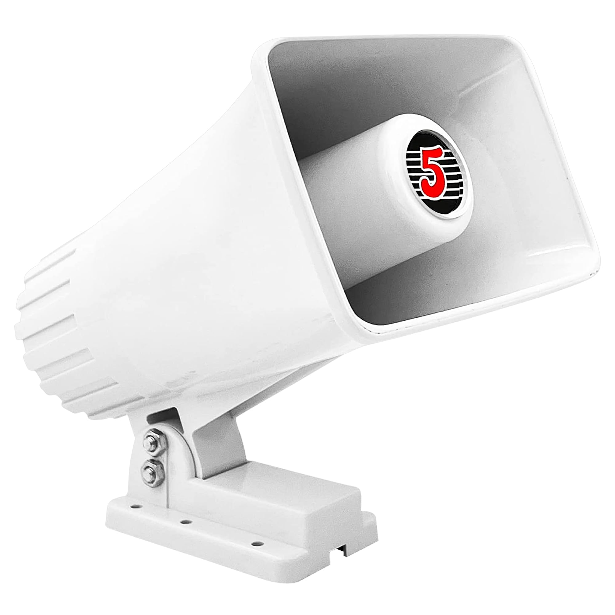 5 CORE PA Speaker 6 x 4 Inch 50W Bull Horn Loud Indoor Outdoor Speakers System 8Ohm Reflex Megaphone Mounting Bracket & Hardware Included White - HW 405 WH