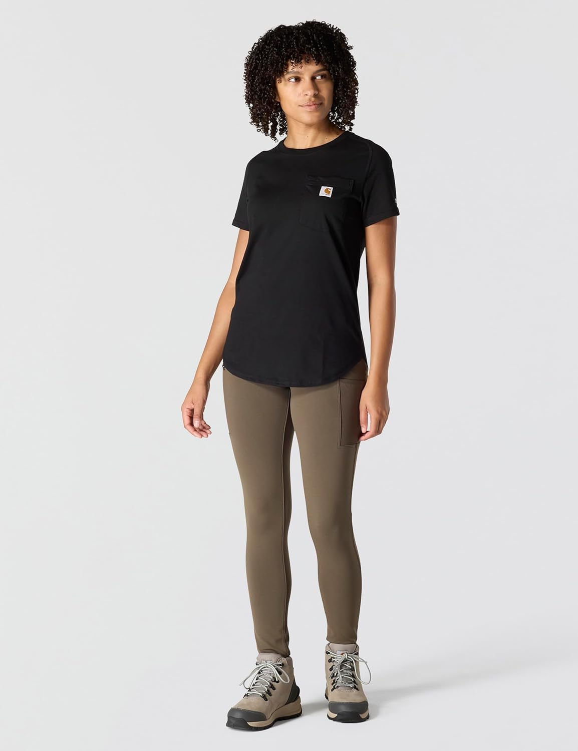 Carhartt Women's Force Relaxed Fit Midweight Pocket T-shirt, Black, Large - Image 4