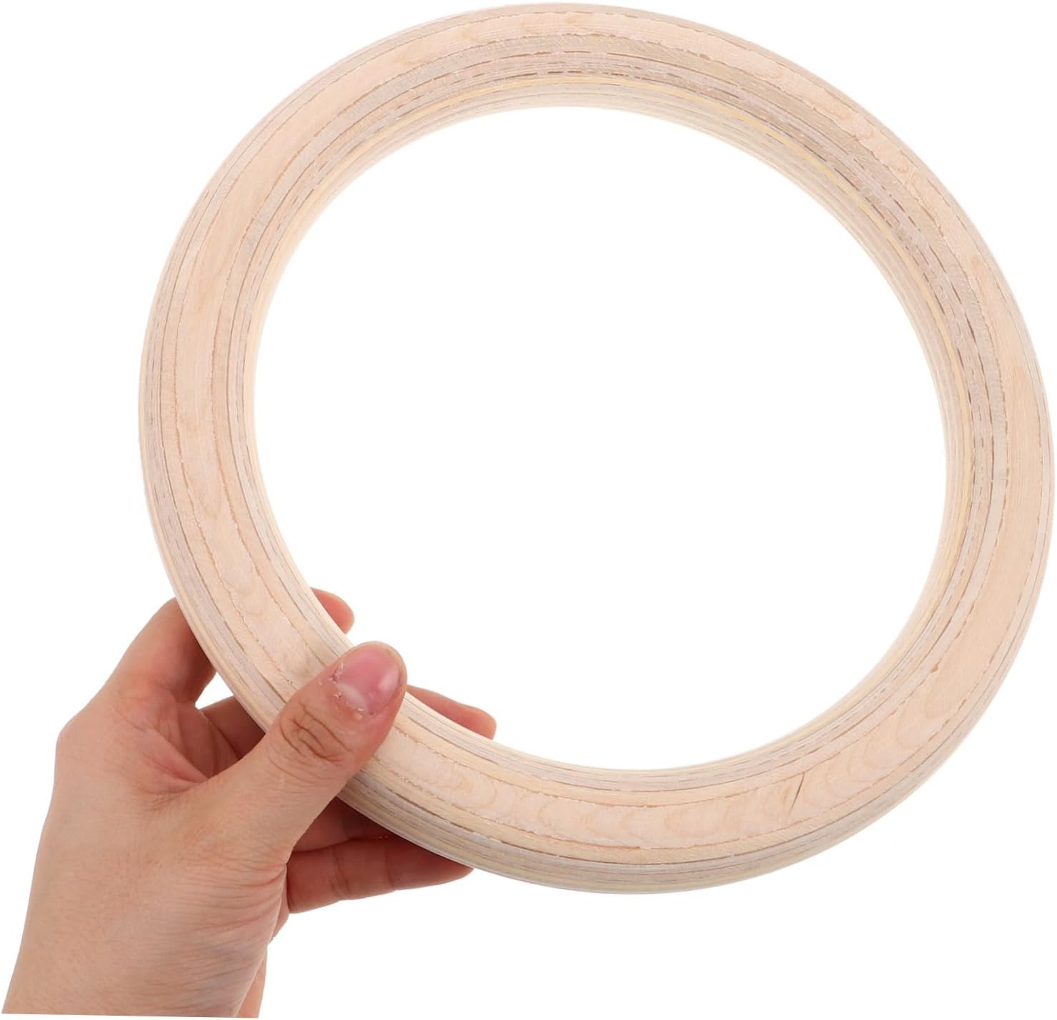 UPKOCH Wooden Gymnastics Rings with Adjustable Straps Bodyweight Training Equipment for Versatile Home Workouts and Strength Building Natural Design