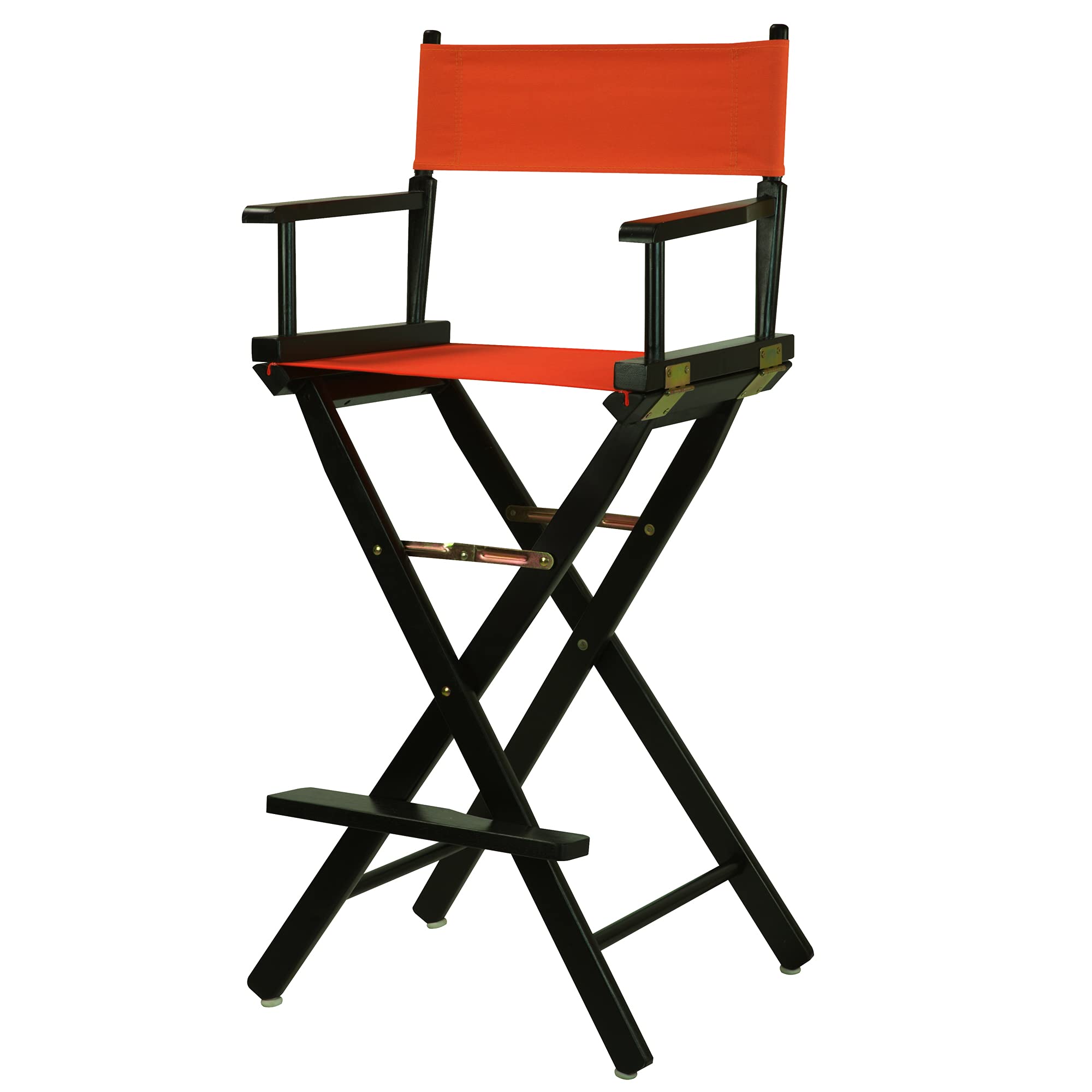 Casual Home 30" Black Frame-Orange Canvas Director Chair, Bar Height
