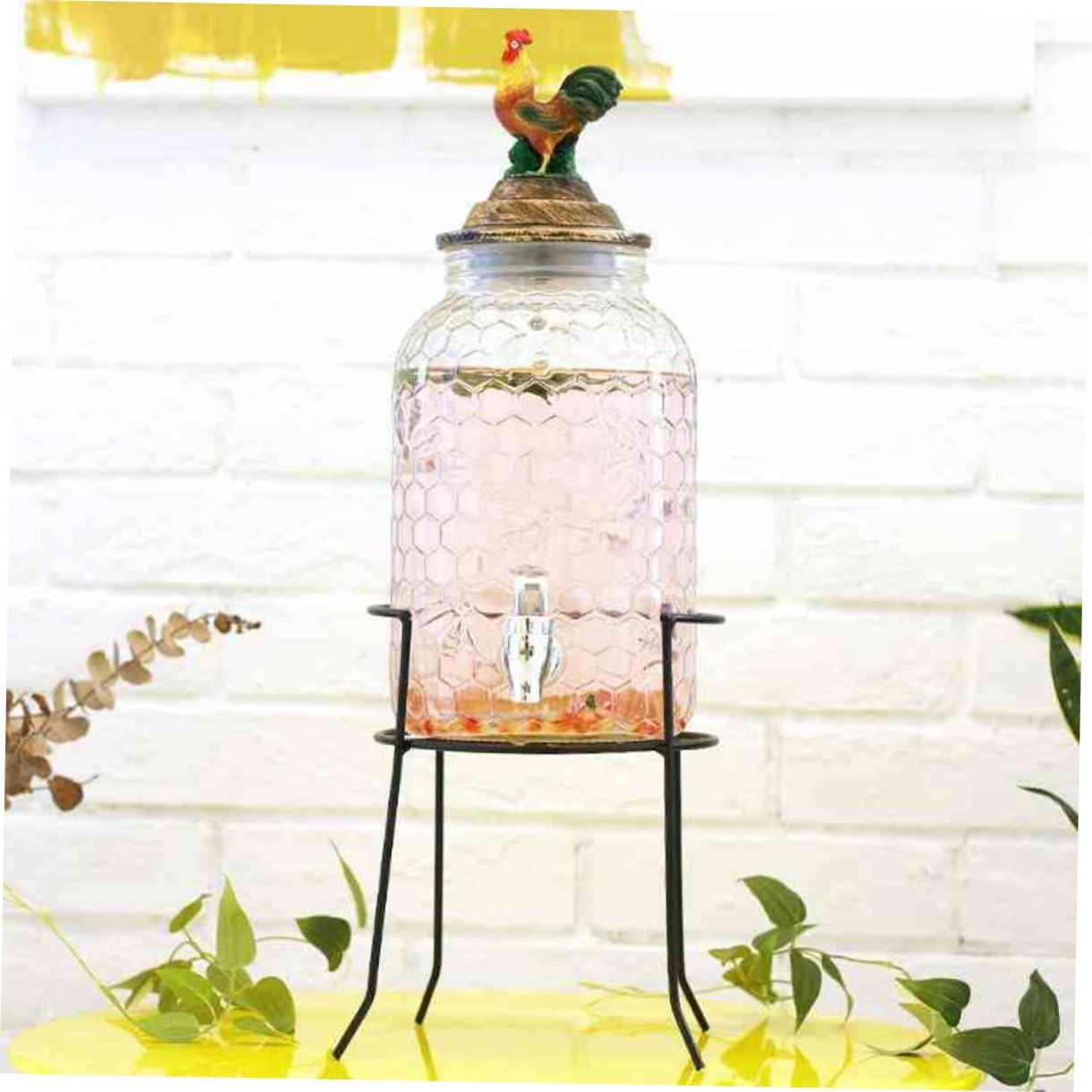 Metal Wire Stand Spigot Black Iron Beer Barrel Rack Glass Jar Drink Dispenser Suitable for 4l Round Can Event Use