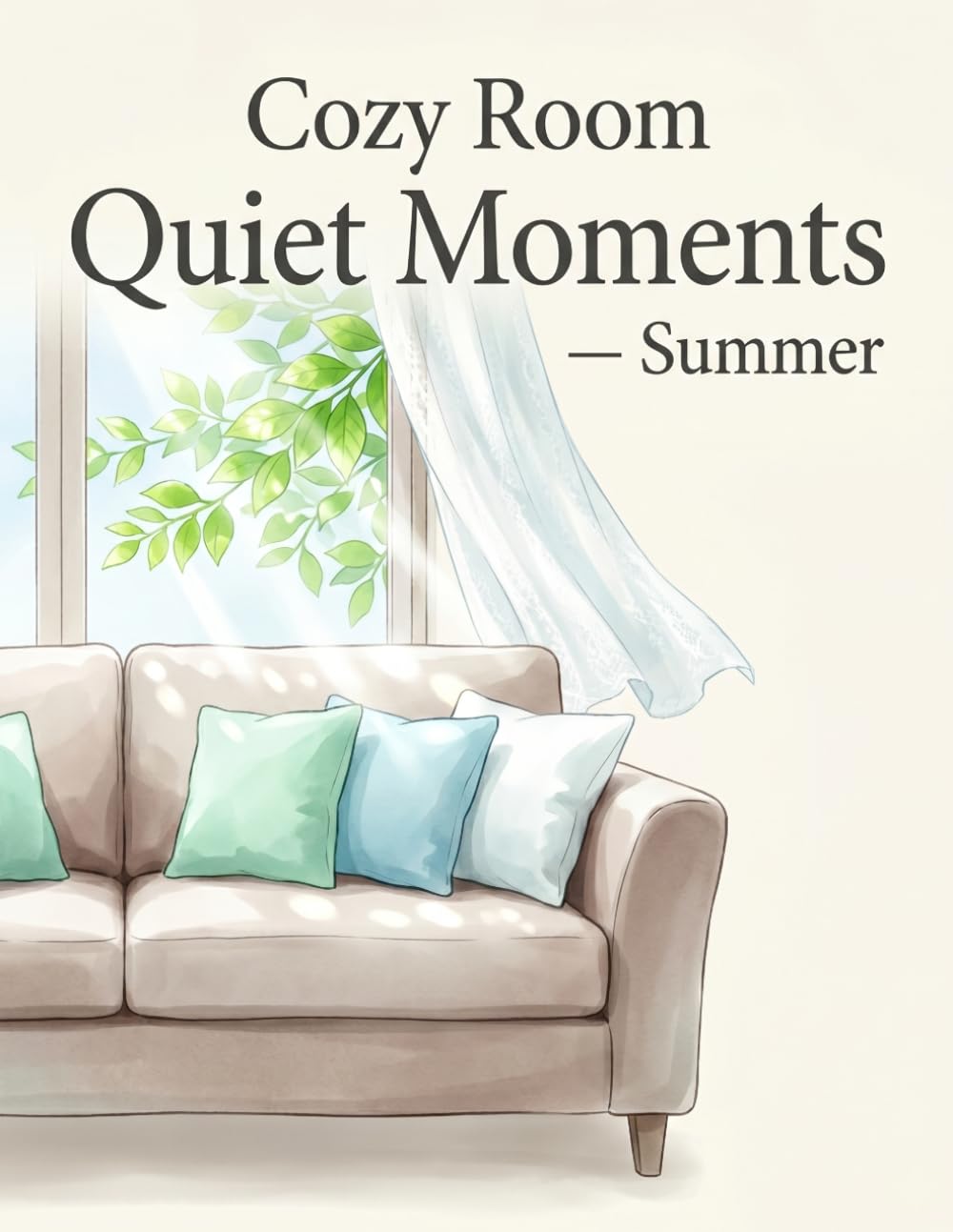 Cozy Room Quiet Moments: Summer: Relaxing Adult Coloring Book for Women with Cozy Rooms, Summer Breezes, Flowers, and Peaceful Moments