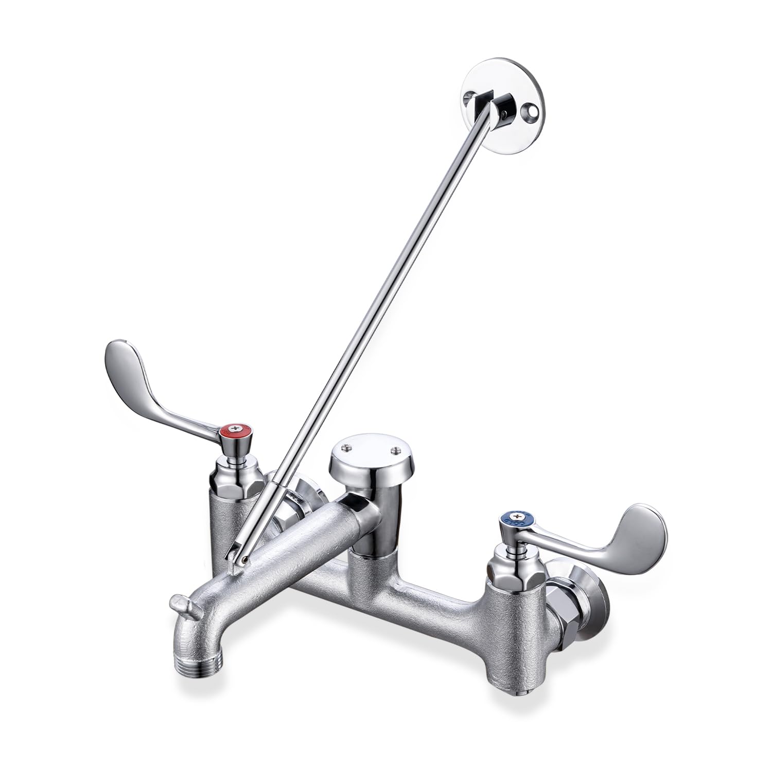 8 Inch Center Mop Sink Faucet Wall Mount with Wrist Blade Handle