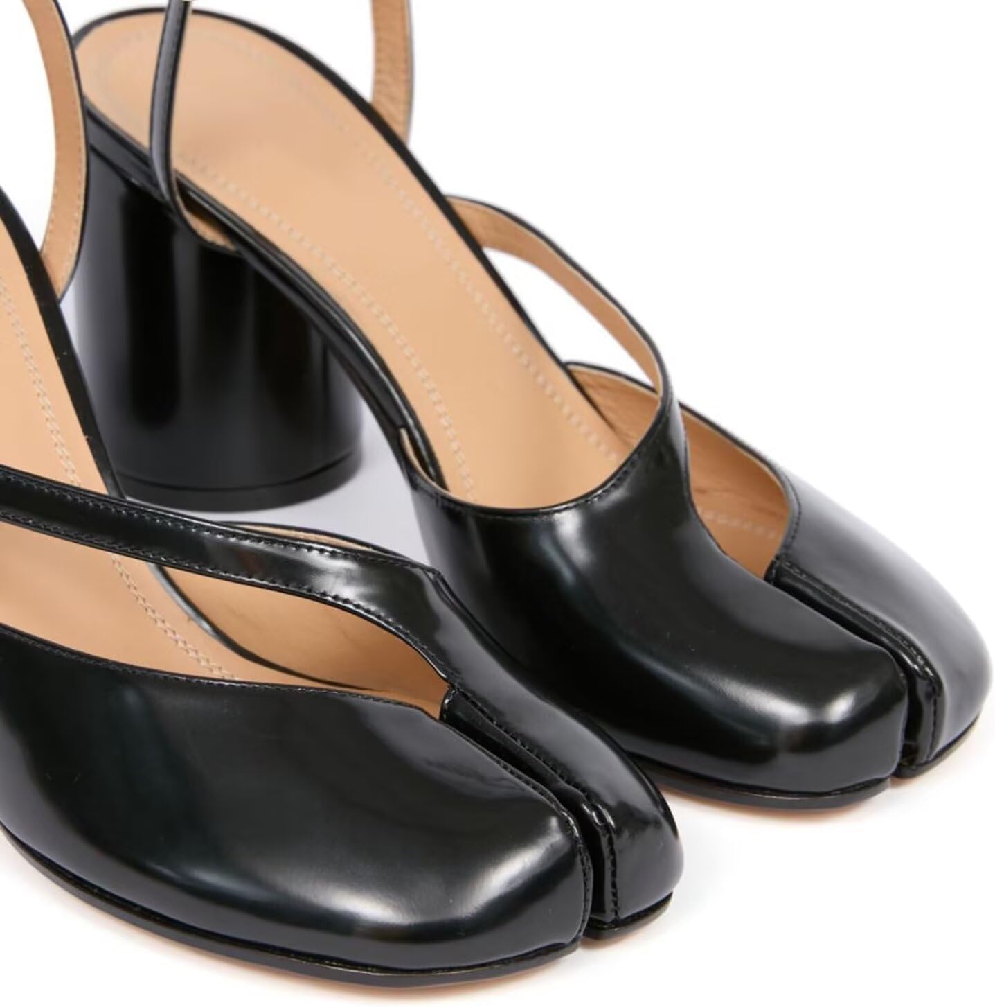 Agodor Women's Chunky Block High Heels Split Toe Pumps Ankle Strap Slingback Heels Tabi Shoes Comfort Dress Heeled Sandals Black US7 - Image 9