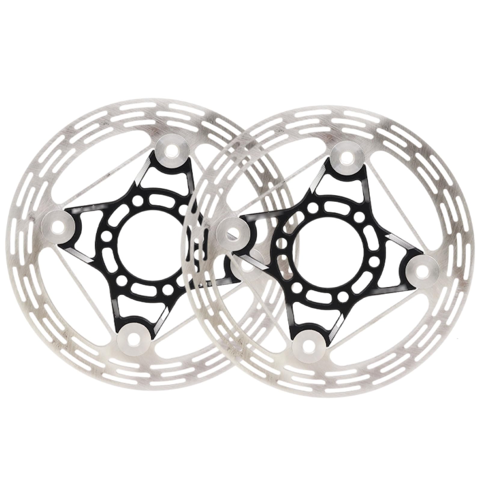 Rotori for freni a disco for bici in acciaio inossidabile da 2 pezzi da 160 mm con 12 bulloni for mountain bike e bici da strada(Black)