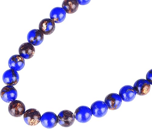 Miniatura 2 de 0.315 in Lapislázuli Azul Sedimento Mar Jaspe Redondo Imperial Jaspe Piedras Preciosas Perlas Sueltas Fabricación de Joyas