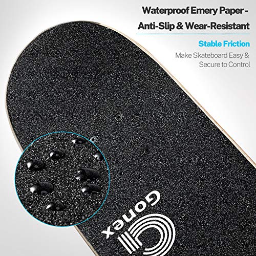 Gonex 31 "x 8" Compleet Skateboard voor tieners Volwassenen Beginners, 9 Layer Maple Deck Dubbele Kick Deck Concave Standaard Skateboards voor jongens en meisjes - Afbeelding 3