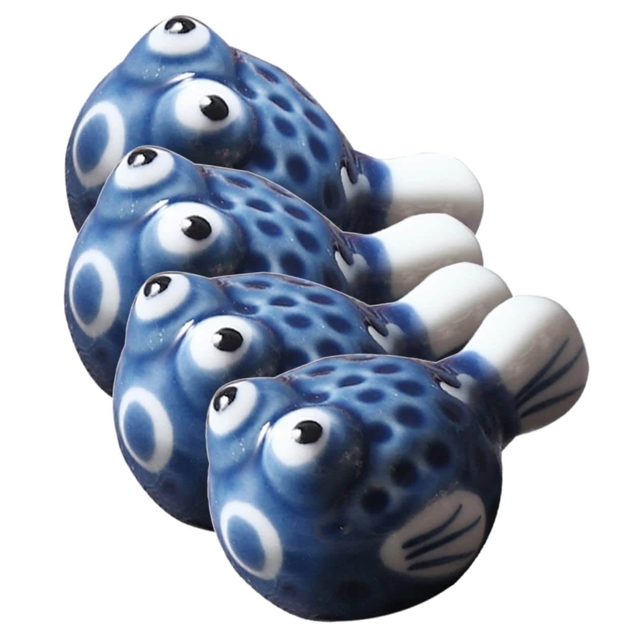 Support de baguettes, support de baguettes, 8 pièces, poisson-globe, support de baguettes, décoration de table de salle à manger, repose-cuillère, céramique, décor japonais, support de baguettes, sup