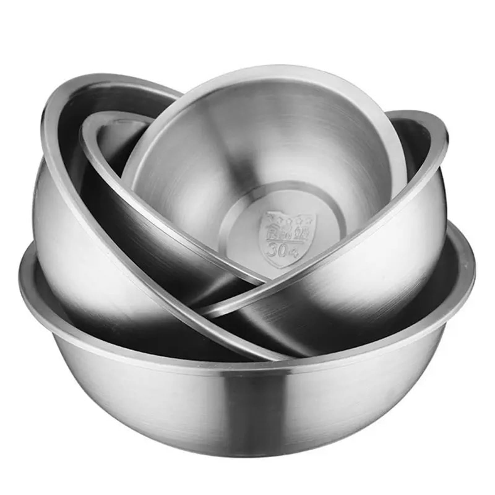Cuenco de acero inoxidable Juego De Ensaladeras Acero Inoxidable 18-32 Cm For Cocina, Preparación Alimentos, Mezcla, Cocción Y Sopa Verduras(Bowl without Lid,28cm)