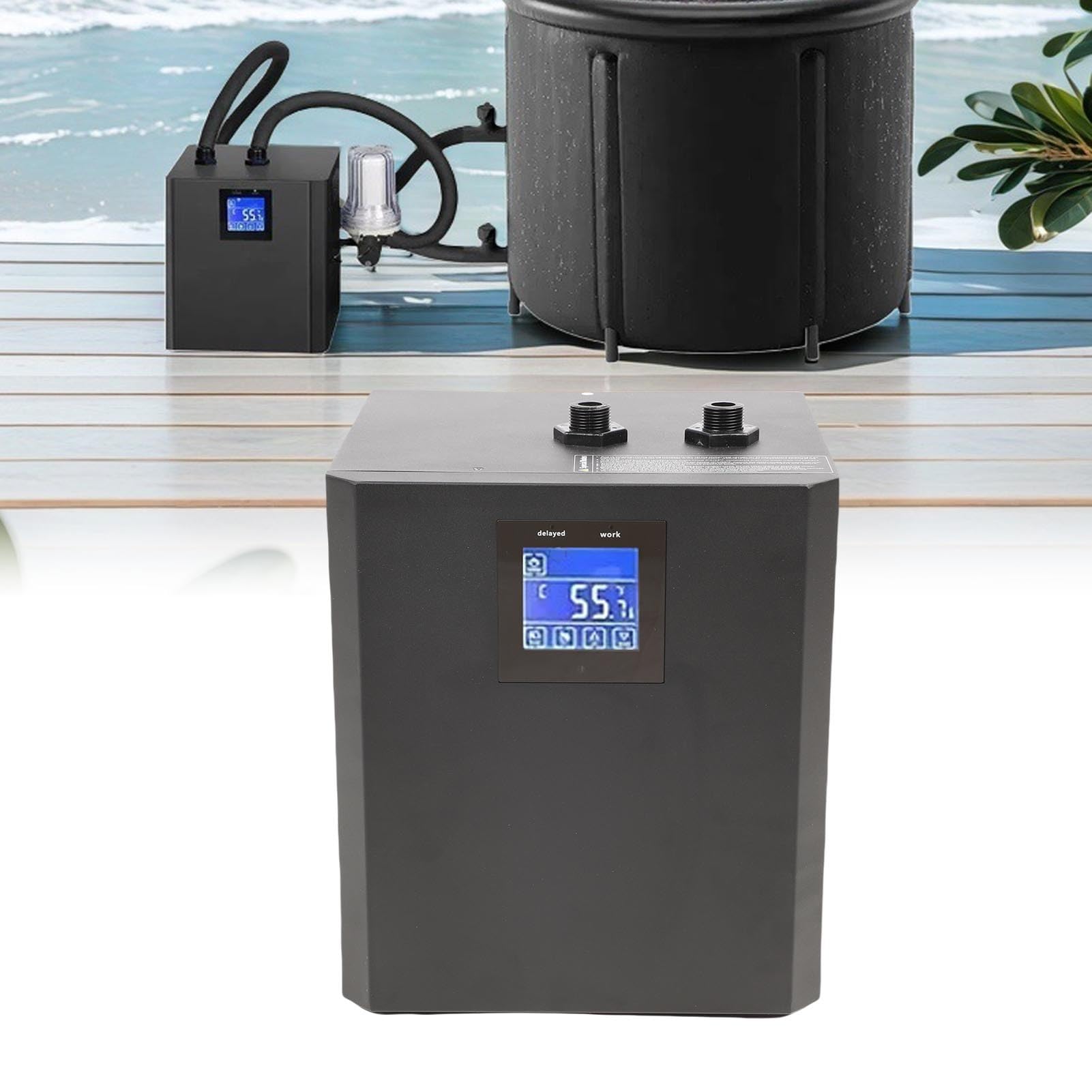 1/3 PS Water Chiller Kit für Eisbad, 32-122 ℉ 3 Modi Low Rauschen LCD-Touchscreen-Fernbedienung, Eisbad-Kälte mit Timer, für Zuhause, Hotels oder Freien Im Freien (EU -Stecker