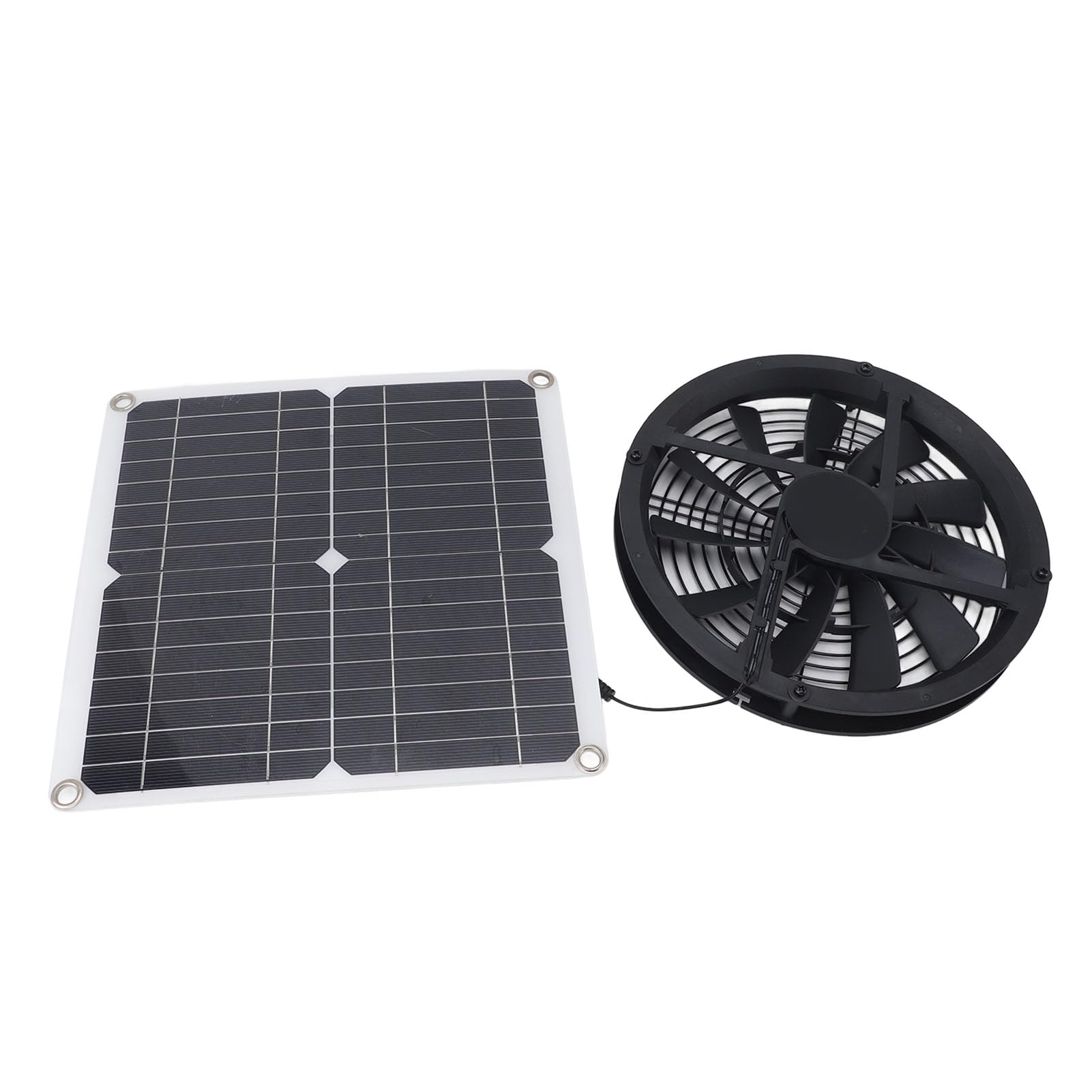 Solarpanel-Lüfter-Set, Effiziente Belüftung für Kleine Räume, Wasserdichter Gewächshaus-Ventilator für Zuhause, Polykristallines Silizium