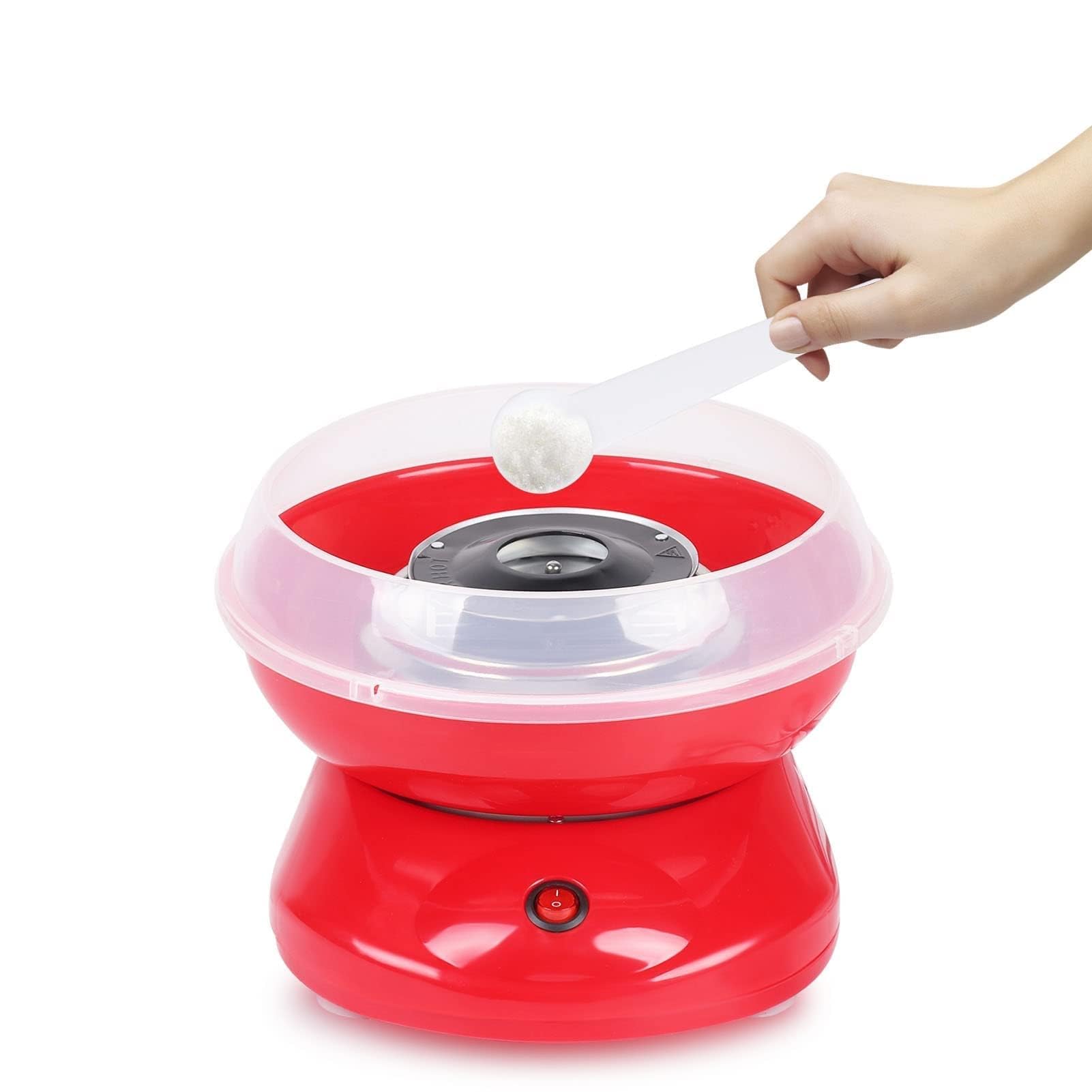 Youyijia Candy Floss Machine Professional Automatic Candy Floss Maker Machine Round Cotton Sugar Machine Kit for Birthday Parties Children's Day Christmas Day and Wedding Party (Red)