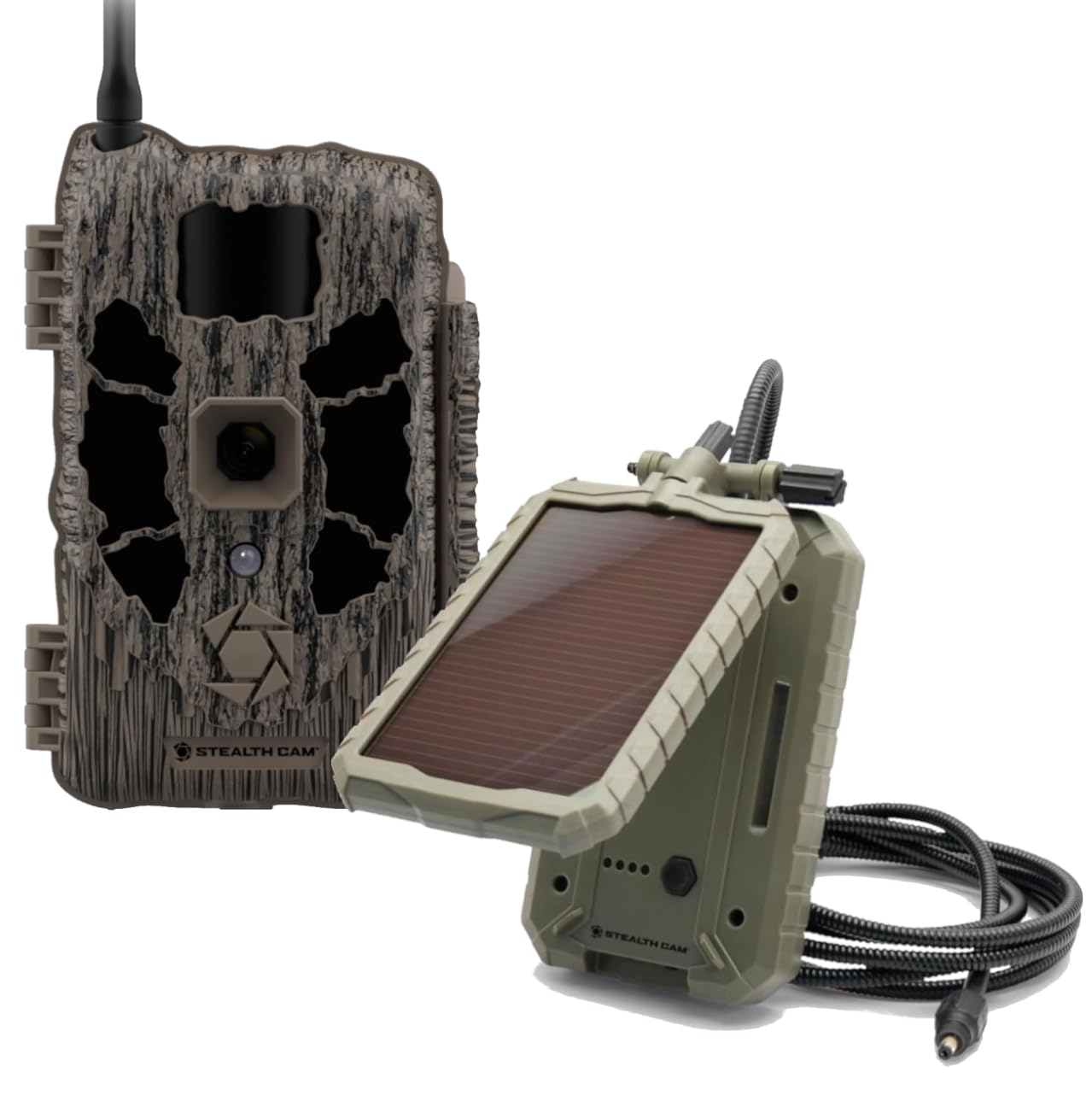 Stealth Cam Deceptor MAX Dual Sim 40MP Photo & 1440P QHD Video No-Glo LED Hunting Cellular Trail Camera and Sol-Pak Solar Battery Pack, Available on AT&T & Verizon