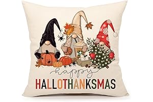Celebrate with Yule, Christmas Gnome Pillow Covers 18x18, Happy Fall Autumn Thanksgiving...