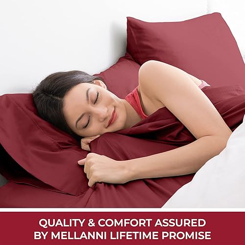 Miniatura 7 de Mellanni - Juego de sábanas de 4 piezas de 100% algodón orgánico de fibra larga de 400 hilos, adecuado para colchones de tamaño matrimonial de hasta