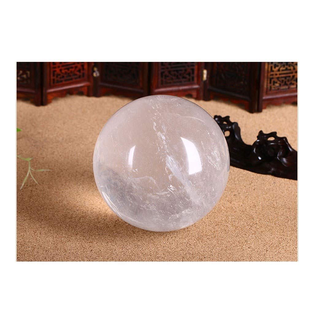 bola de cristal (en la magia occidental) Transferencia de cristal blanco natural de cristal de la bola bola de cristal con el soporte base Feng Shui bola Auspicioso Feng Shui Decoración de entrada bol