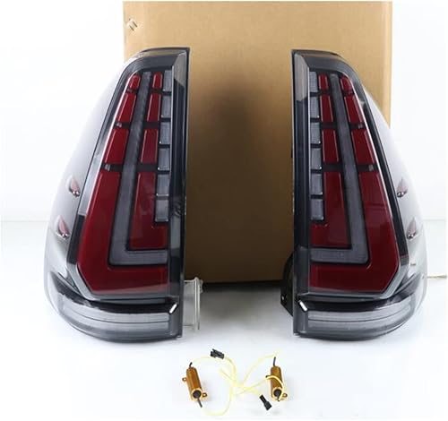 Lámpara de marcha trasera + lámpara de freno + marcha atrás + señal de giro dinámico LED luz trasera para automóvil compatible con Prado 120 FJ120