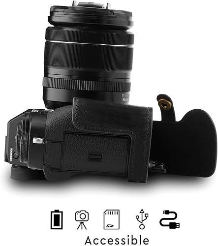 Miniatura 6 de MegaGear MG1552 X-T3 Ever Ready - Funda de piel auténtica para cámara y correa - negro (negro), compacto