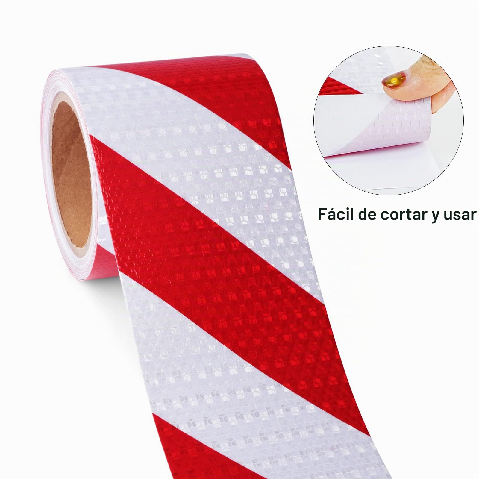 Cinta Reflectante Adhesiva 10m*10cm Roja y Blanca, Res Istente Al Aguapegatinas Reflectantes Cinta De Seguridad Autoadhesiva para Coche Camión Motocicleta Barco Bicicleta Remolque Camper