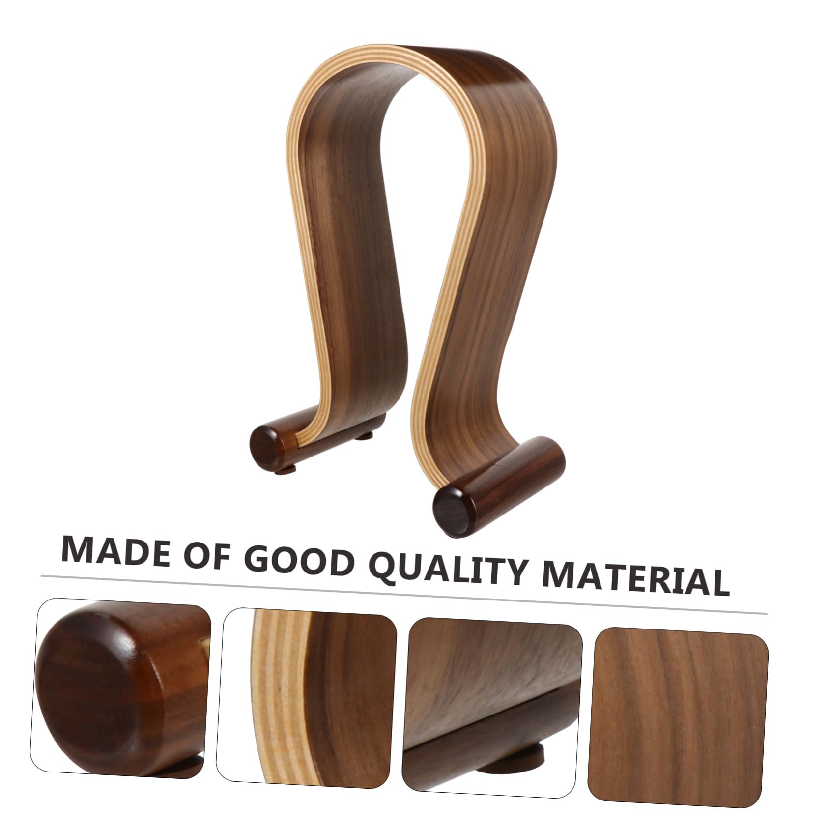 BESPORTBLE Supporto per Cuffie in Legno di Resistente Portacuffie da Scrivania Compatto e Stabile per Auricolari e Headset Gaming Organizer per Spazio Ordinato