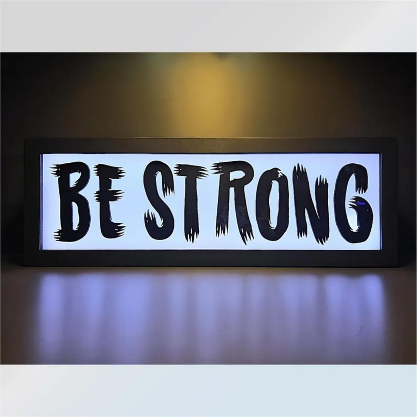Be Strong RGB LED Neon Lightbox Dimmable Wall Mountable Pulsing Studio Warning Sign for Cinema Libraries Cafes Home Company Desk Wall Decor USB Powered