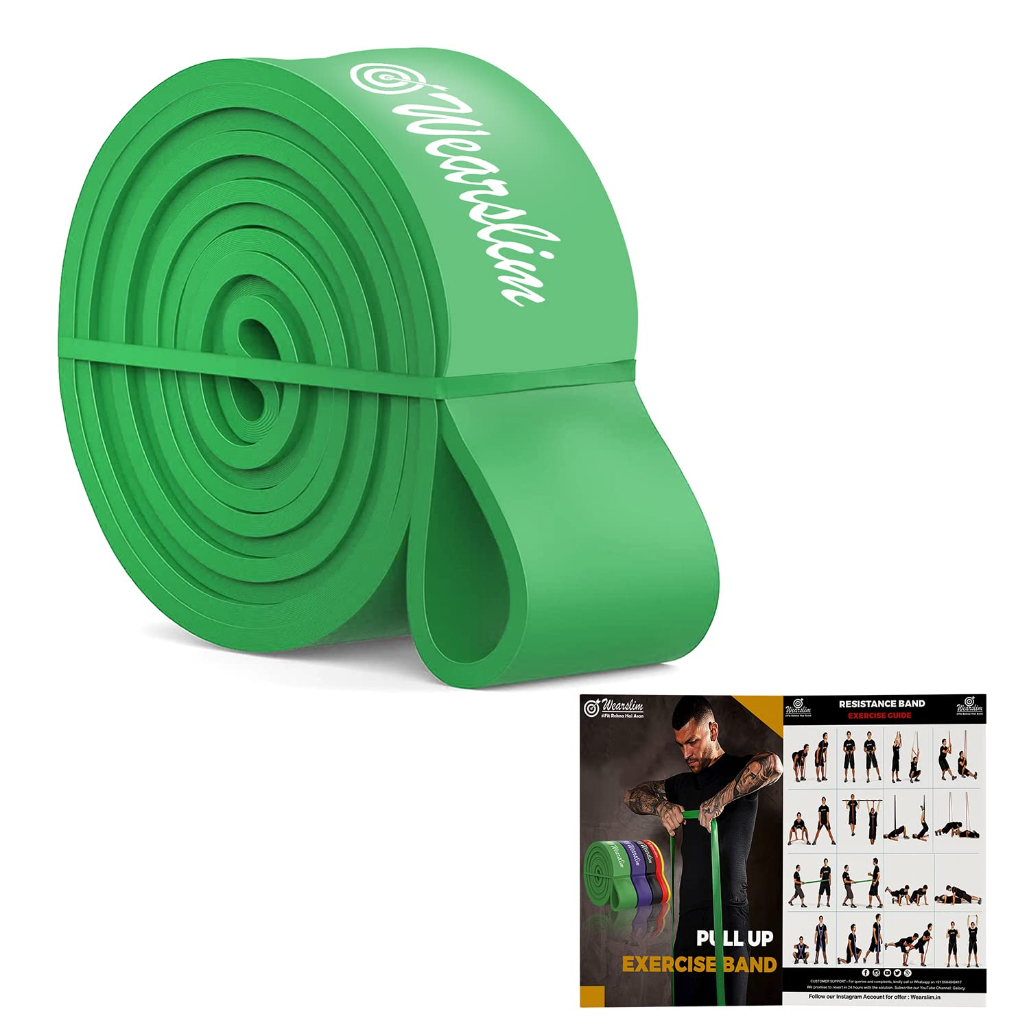 Wearslim Natural Rubber Pull Up Assist Band, Exercise Resistance Bands For Strength Training, Home Fitness, Crossfit, Stretch Exercises,Powerlifting, Mobility, And Stretch Band (Xx Heavy: 100-120Lbs) (B084RDFVLH) Amazon Price History, Amazon Price Tracker