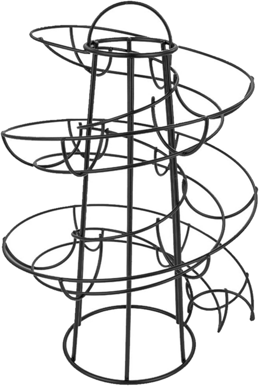 Egg Holder for Fridge Egg Holder Multifunctional Spiral Design Iron Creative Egg Storage Rack for Kitchen Egg Stand (Black)