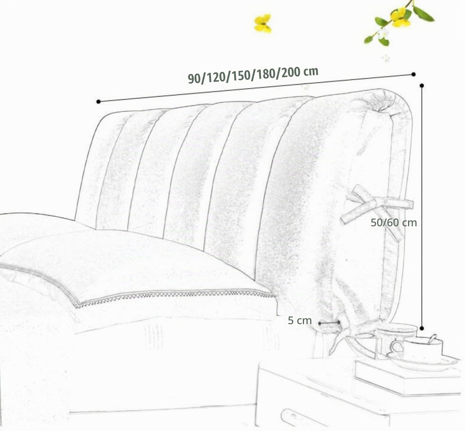 Cuscini Testiera ​Letto Matrimoniale Imbottita, Rimovibile E Lavabile Copri Testiera, Cuscini per Testata Letto Anti-Collisione,180 * 60cm,Brown