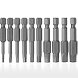 Wolfride 10pcs Magnetic Pentagon Head Screwdriver Bits Set | 50mm Length | 1/4 Inch Hex Shank | 5 Point Torx Security Tamper Proof Drive Bits H2.15-H7.35